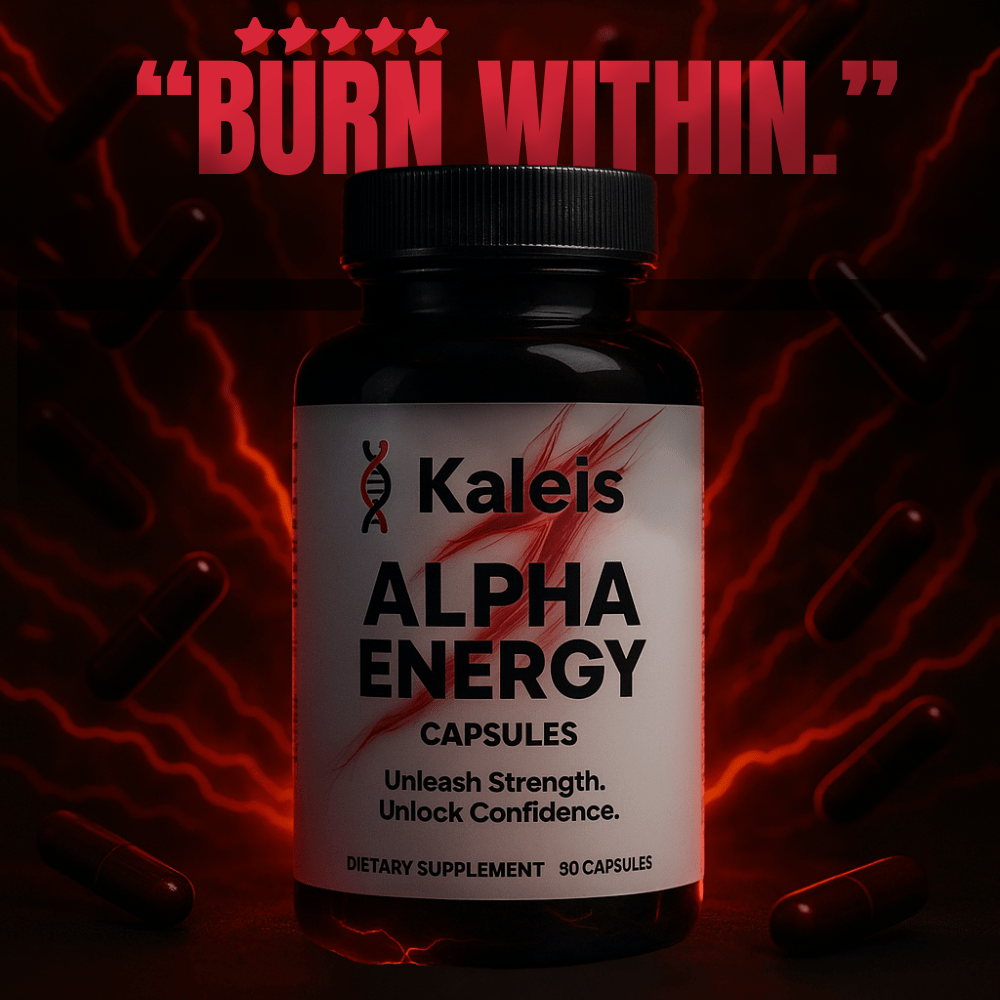 Kaleis Alpha Energy Supplement Bottle for Men's Stamina and Energy